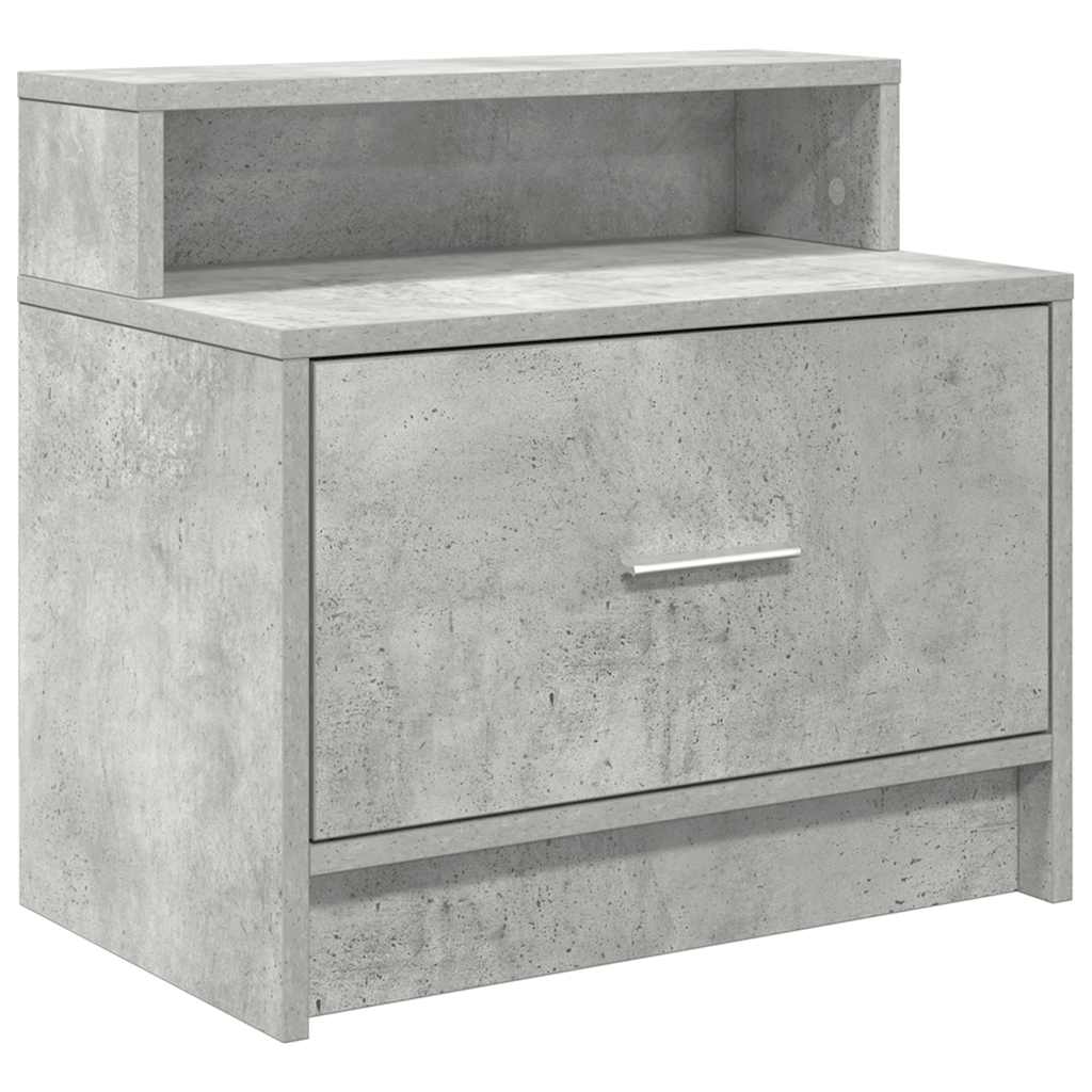 Bedside Cabinet with Drawer Concrete Grey 51x31x47 cm