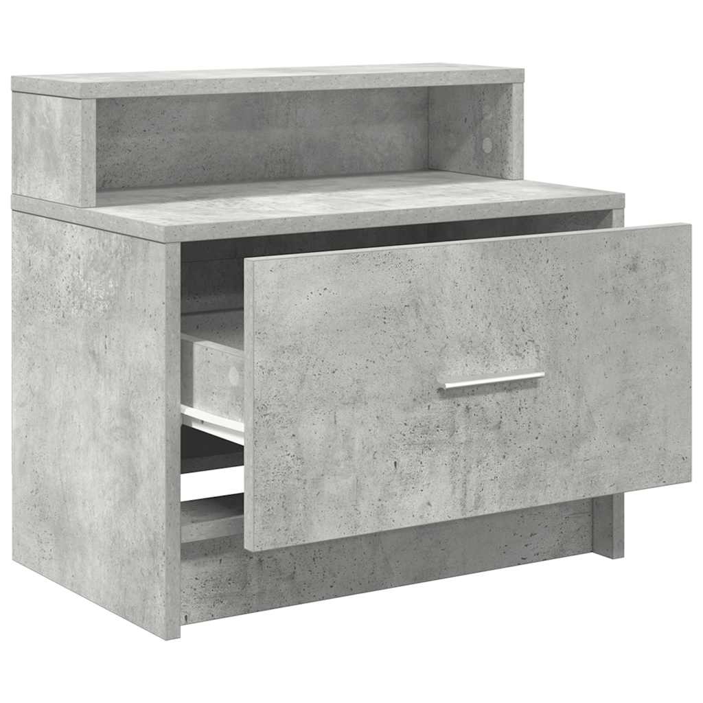 Bedside Cabinet with Drawer Concrete Grey 51x31x47 cm