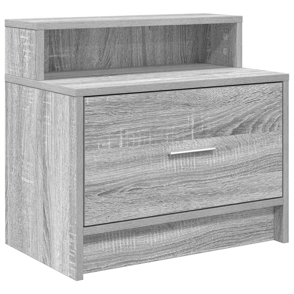 Bedside Cabinet with Drawer Grey Sonoma 51x31x47 cm