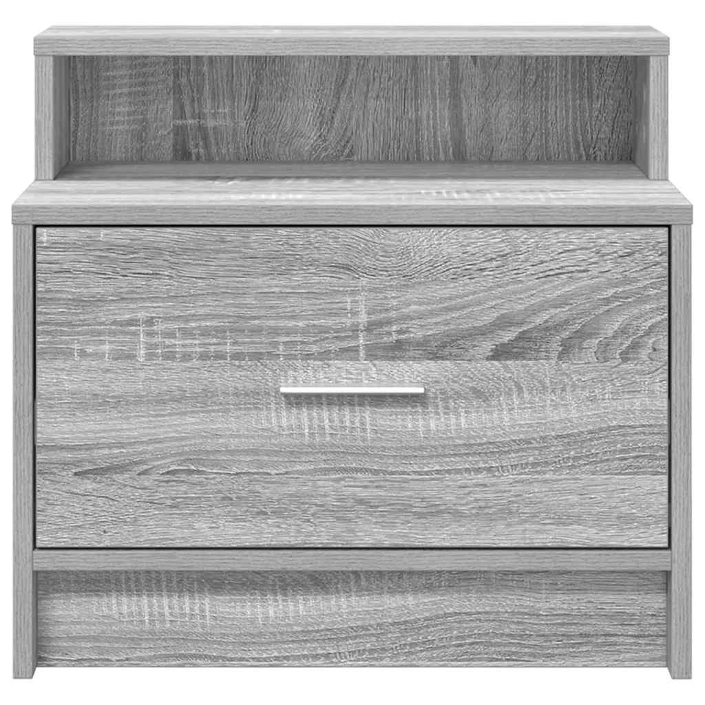 Bedside Cabinet with Drawer Grey Sonoma 51x31x47 cm