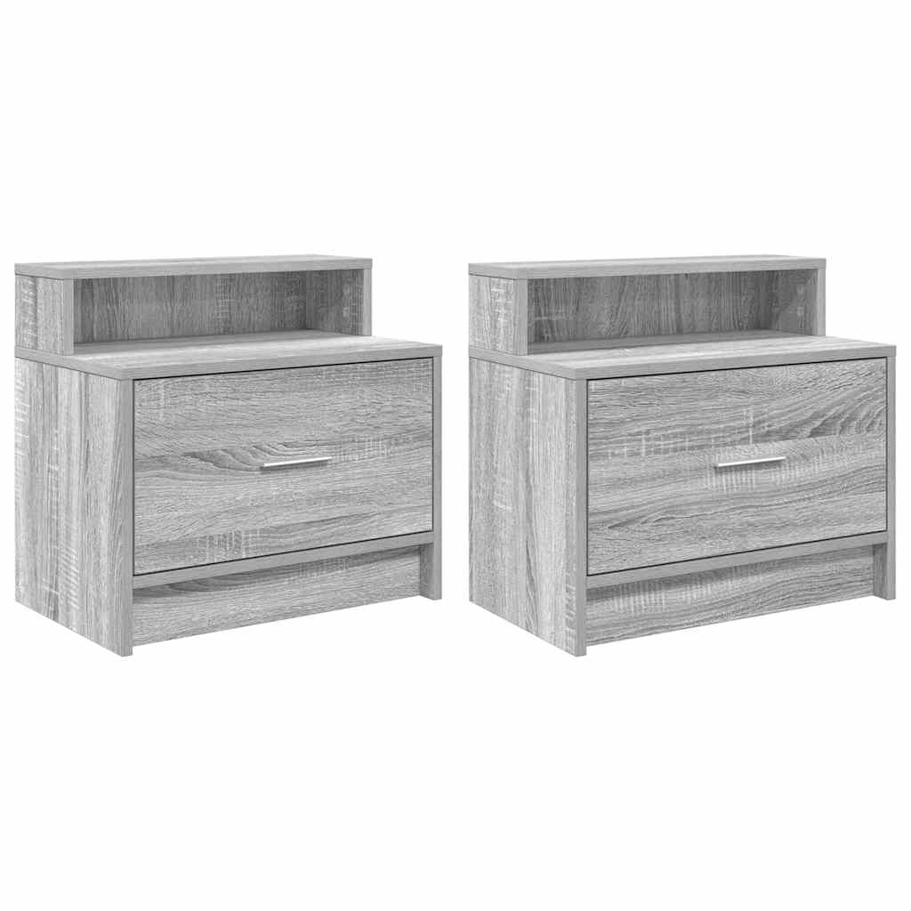 Bedside Cabinets with Drawer 2 pcs Grey Sonoma 51x31x47 cm