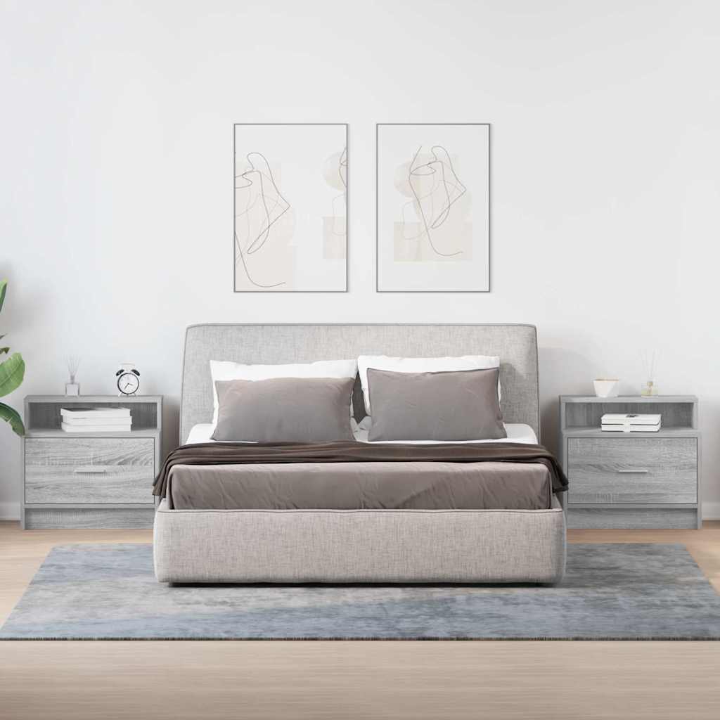 Bedside Cabinets with Drawer 2 pcs Grey Sonoma 51x31x47 cm