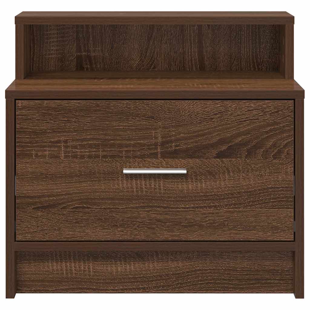Bedside Cabinets with Drawer 2 pcs Brown Oak 51x31x47 cm