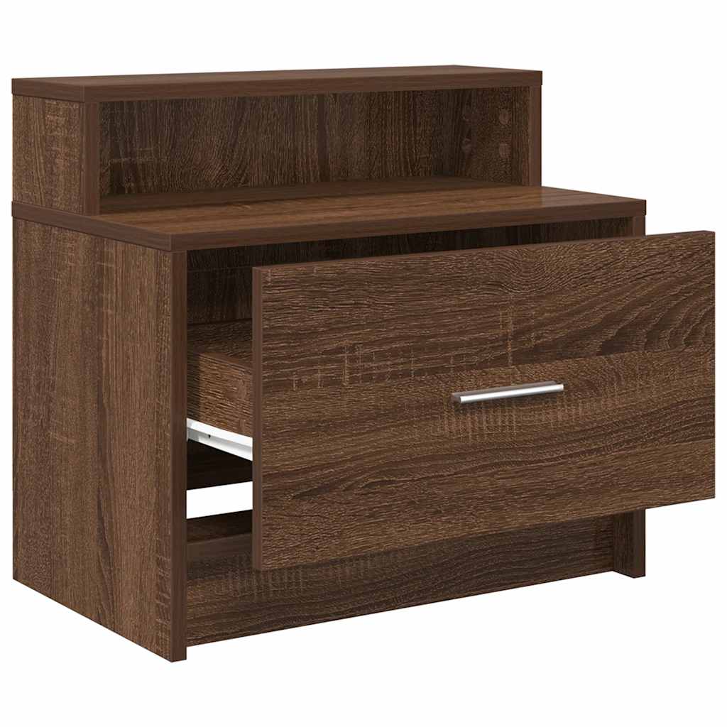 Bedside Cabinets with Drawer 2 pcs Brown Oak 51x31x47 cm