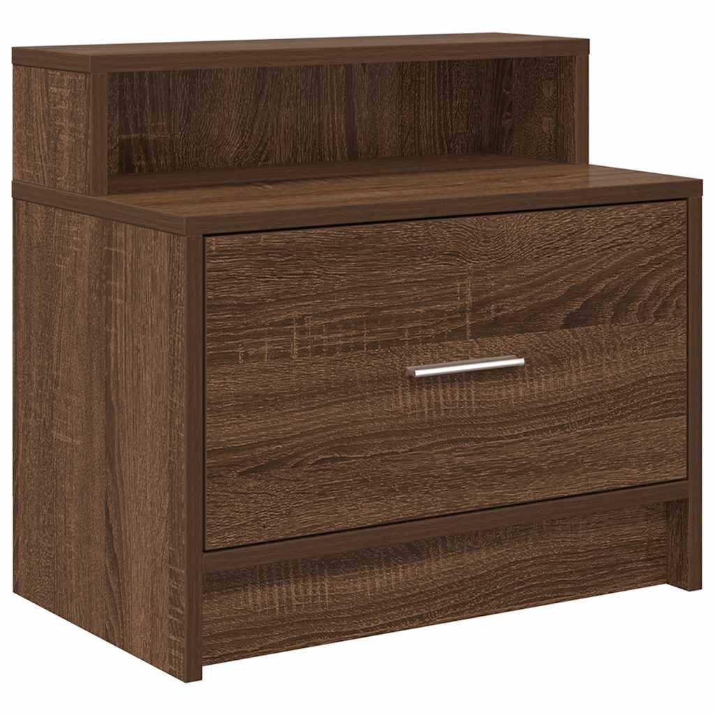 Bedside Cabinets with Drawer 2 pcs Brown Oak 51x31x47 cm