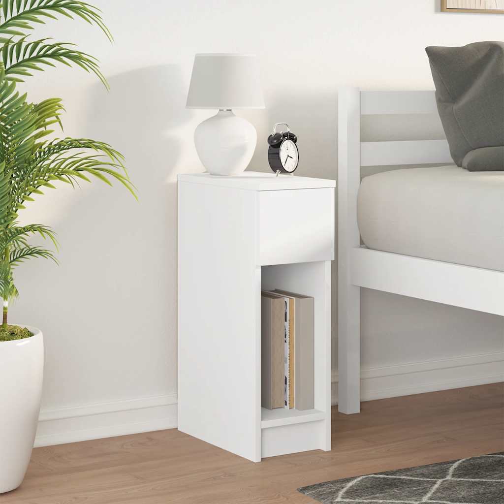 Bedside Cabinet with Drawer White 20x36x60 cm
