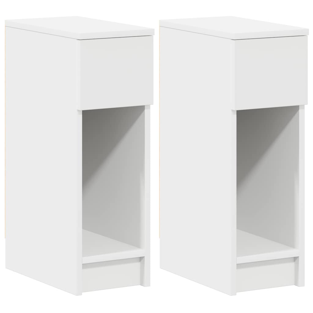 Bedside Cabinets with Drawer 2 pcs White 20x36x60 cm