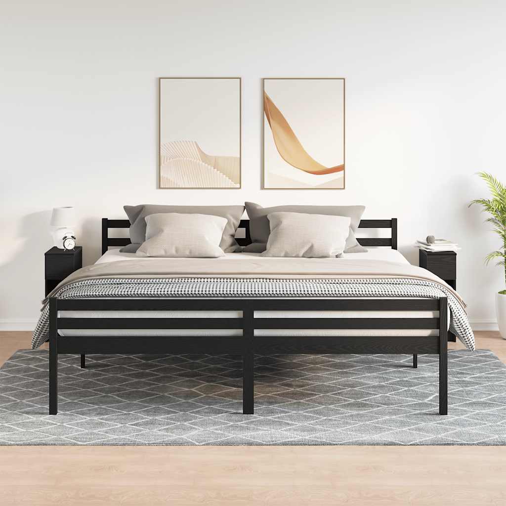 Bedside Cabinets with Drawer 2 pcs Black Oak 20x36x60 cm