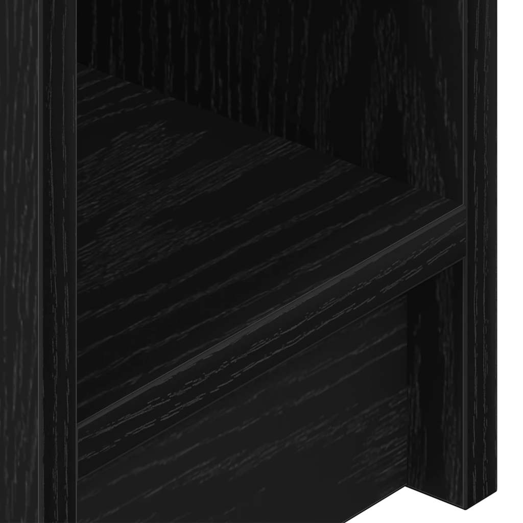 Bedside Cabinets with Drawer 2 pcs Black Oak 20x36x60 cm
