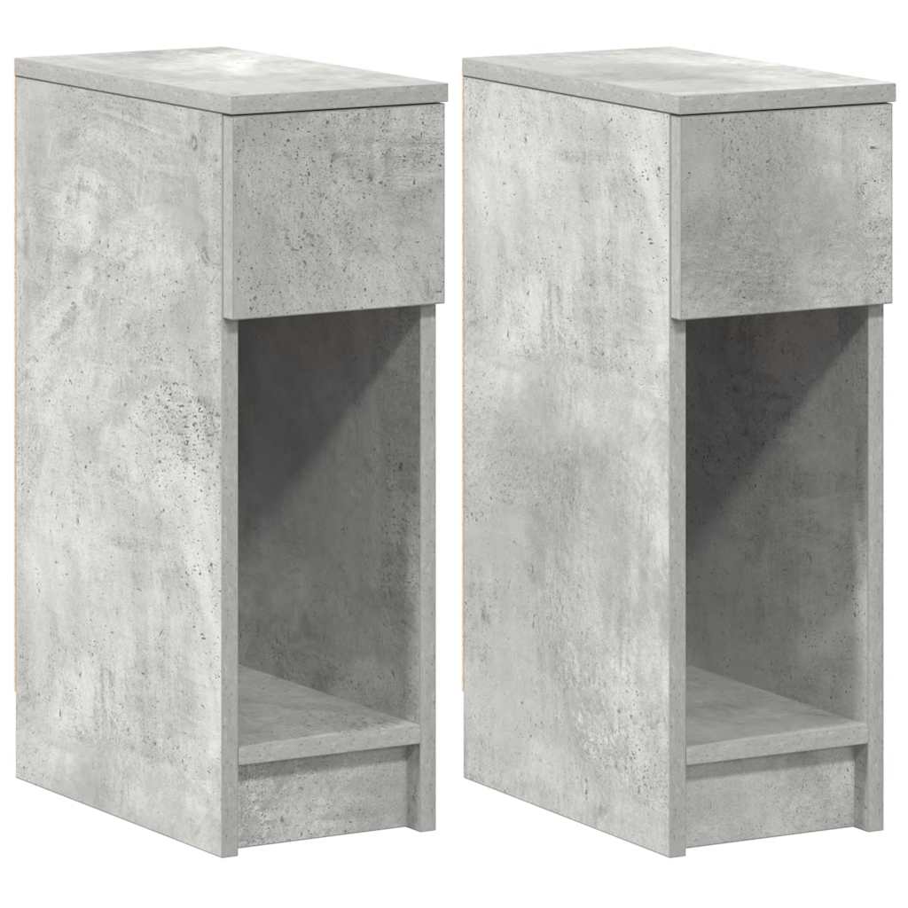 Bedside Cabinets with Drawer 2 pcs Concrete Grey 20x36x60 cm