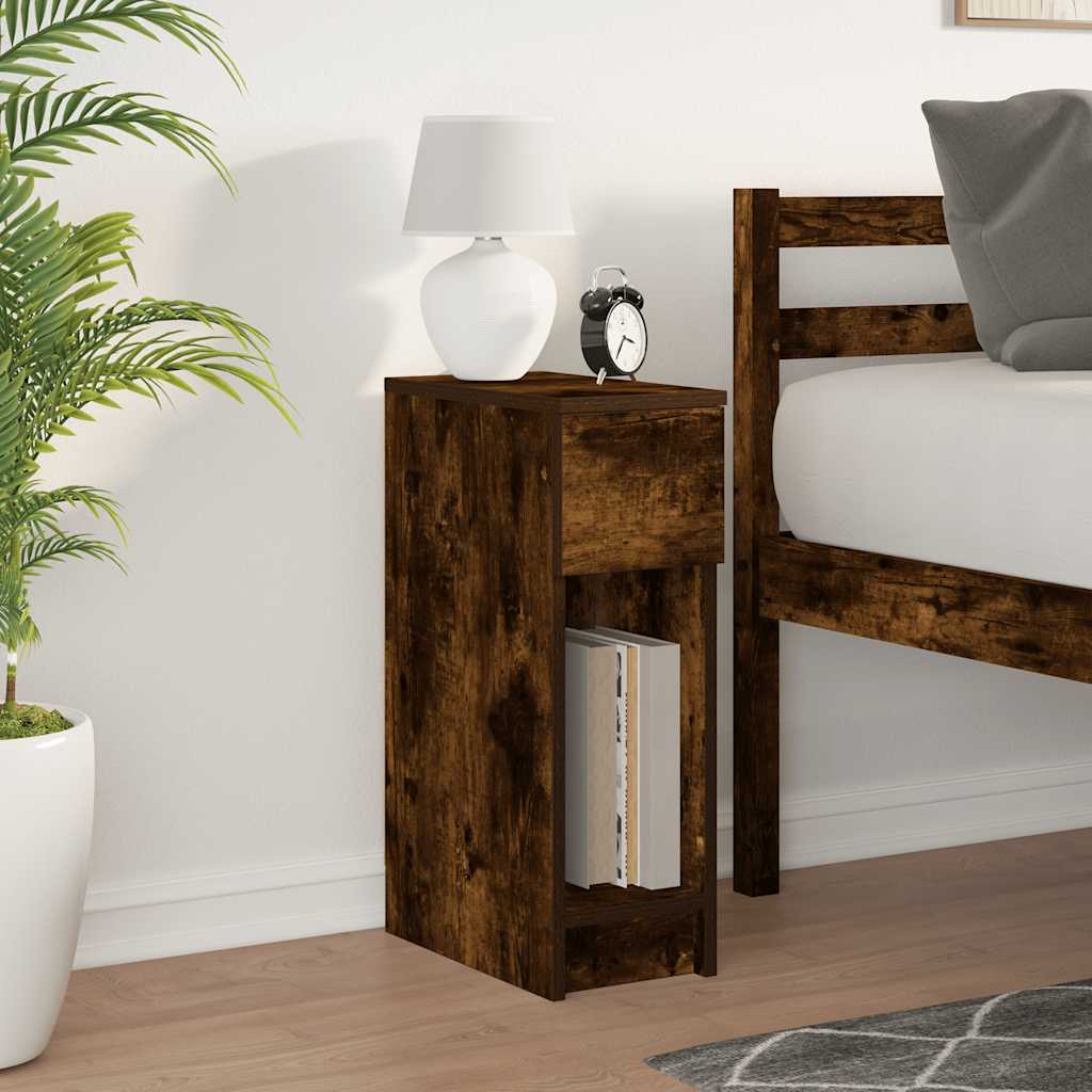 Bedside Cabinet with Drawer Smoked Oak 20x36x60 cm