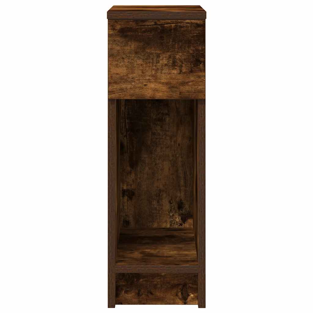 Bedside Cabinet with Drawer Smoked Oak 20x36x60 cm