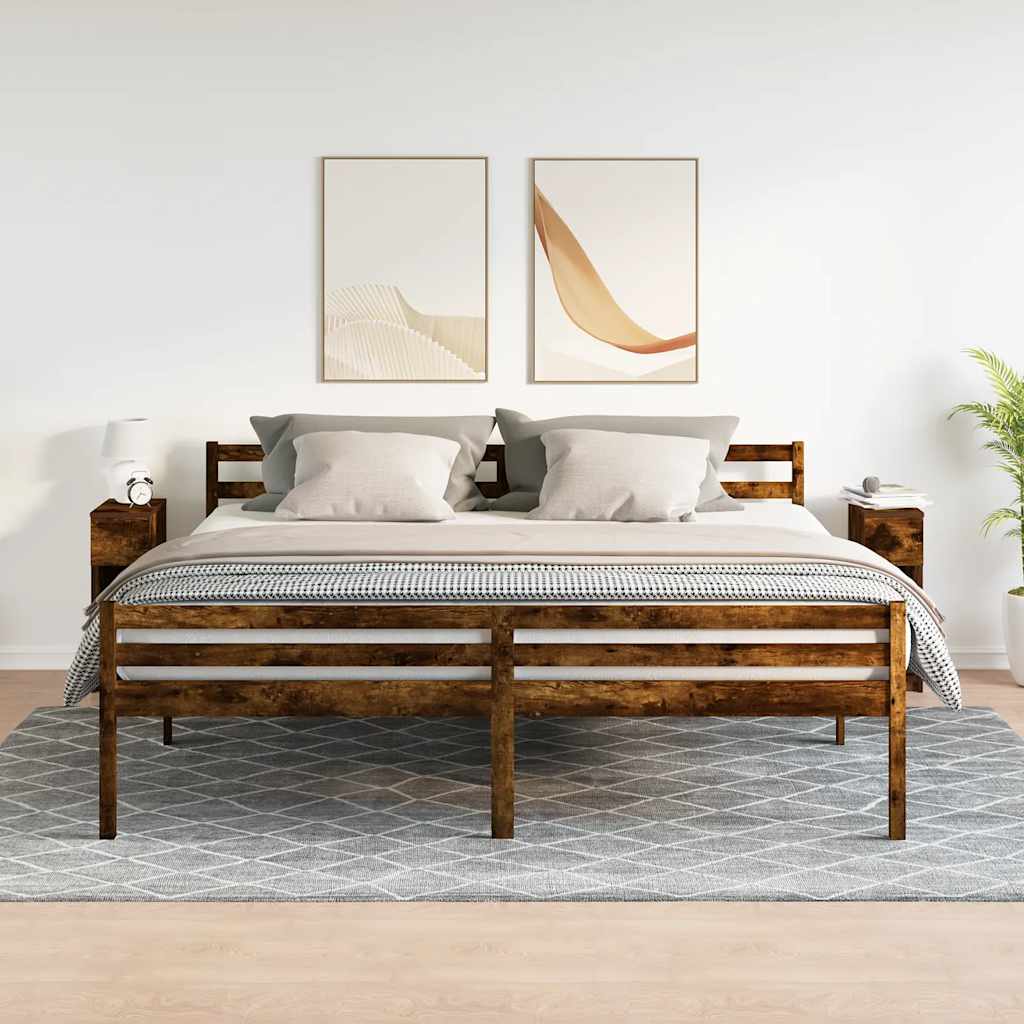 Bedside Cabinets with Drawer 2 pcs Smoked Oak 20x36x60 cm