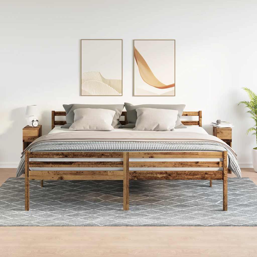 Bedside Cabinets with Drawer 2 pcs Old Wood 20x36x60 cm