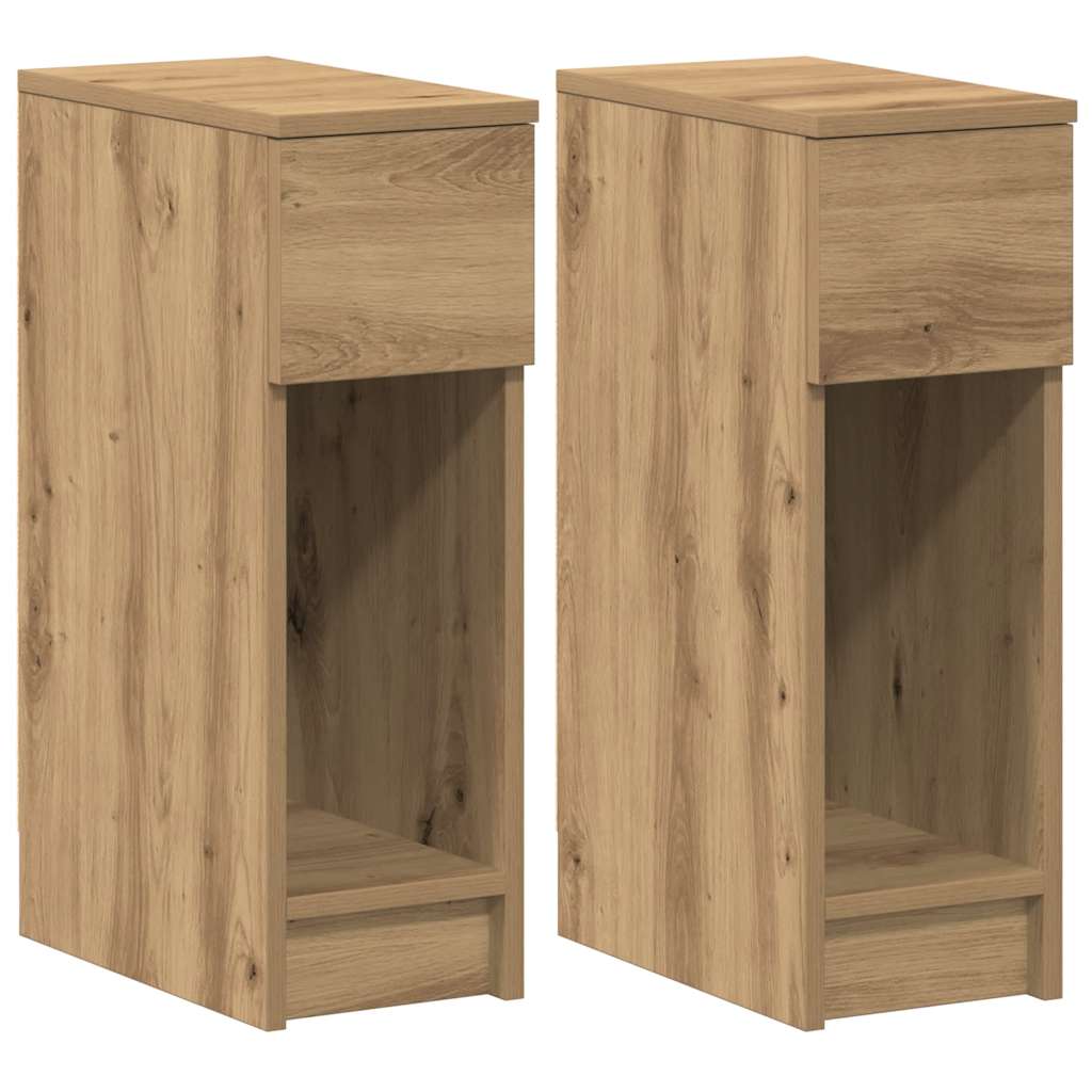 Bedside Cabinets with Drawer 2 pcs Artisan Oak 20x36x60 cm