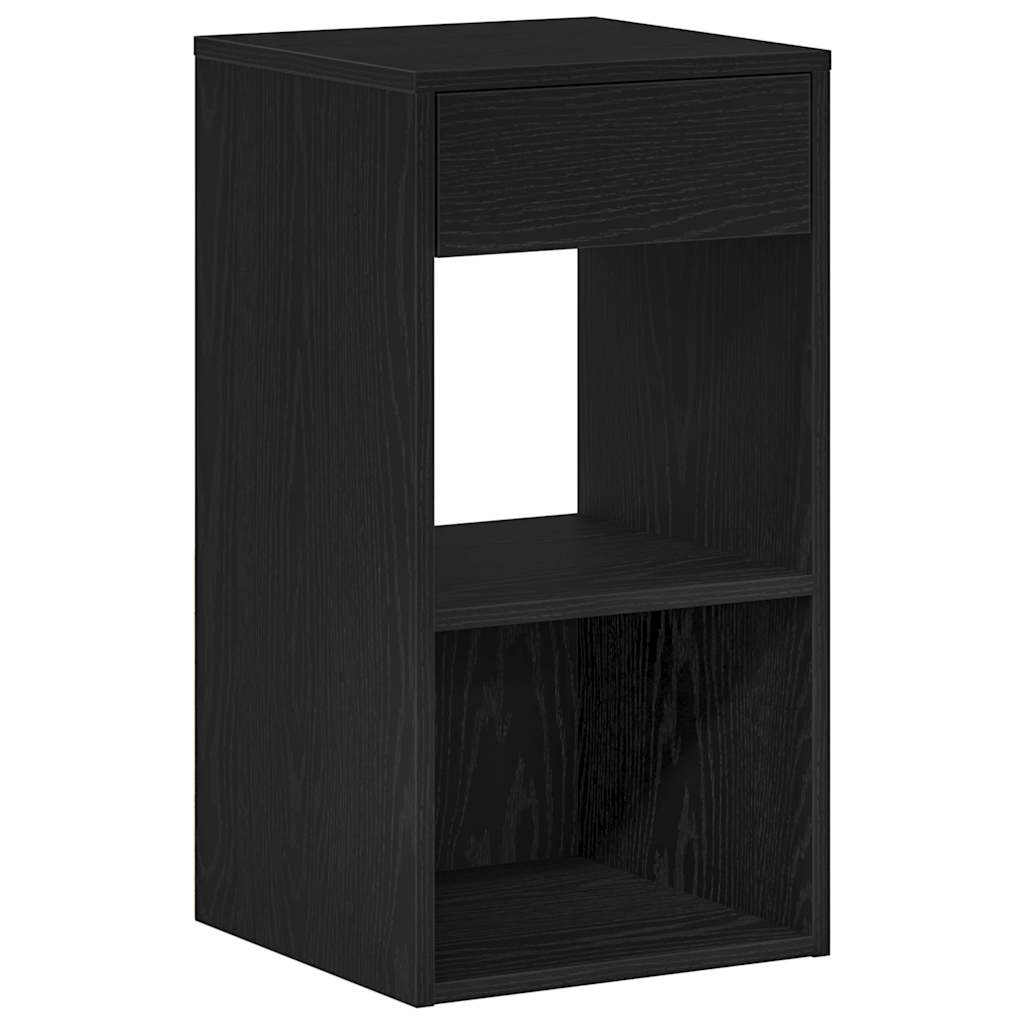 Bedside Cabinets with Drawer 2 pcs Black Oak 35x34x66.5 cm