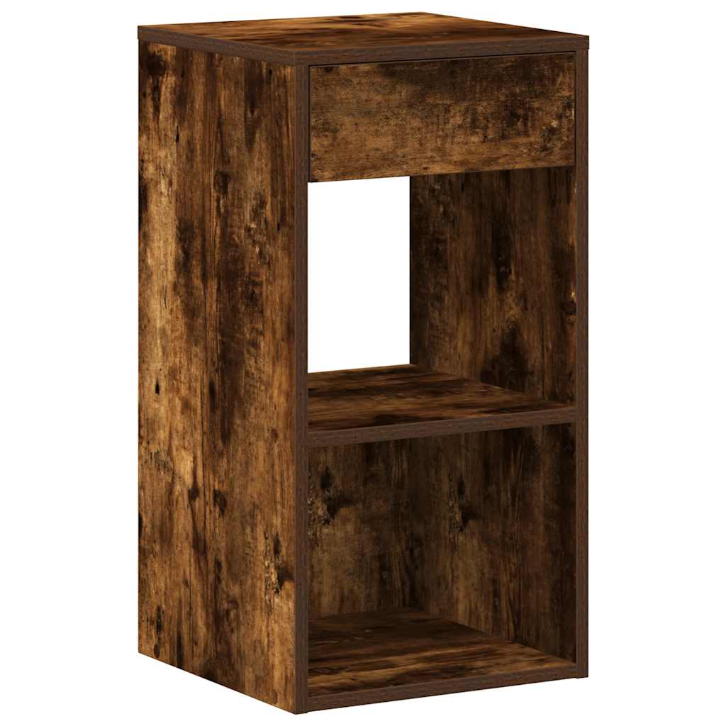 Bedside Cabinet with Drawer Smoked Oak 35x34x66.5 cm