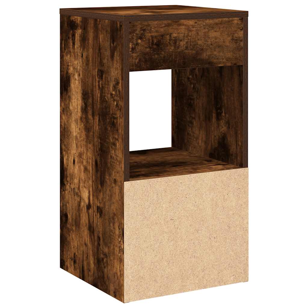 Bedside Cabinet with Drawer Smoked Oak 35x34x66.5 cm
