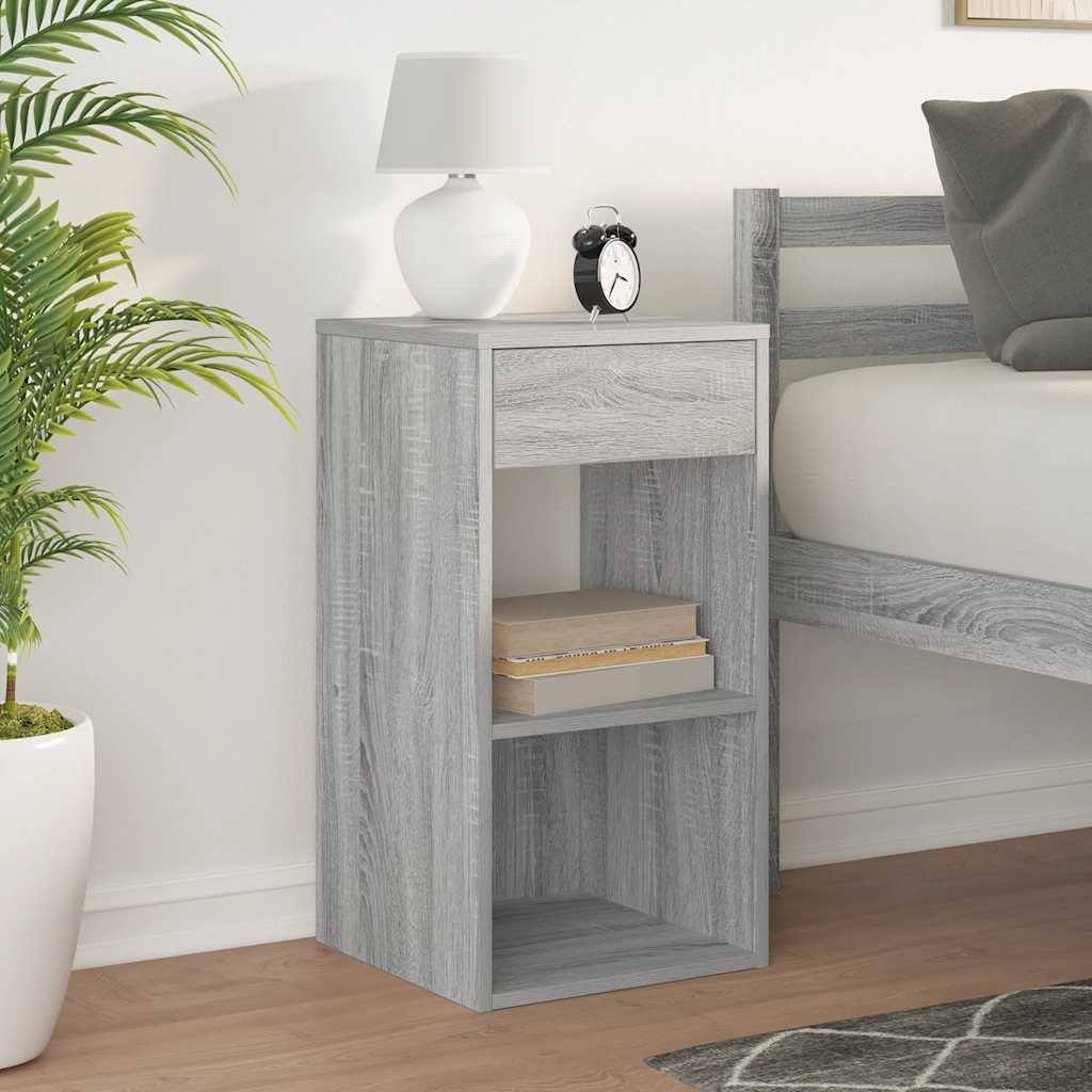 Bedside Cabinet with Drawer Grey Sonoma 35x34x66.5 cm