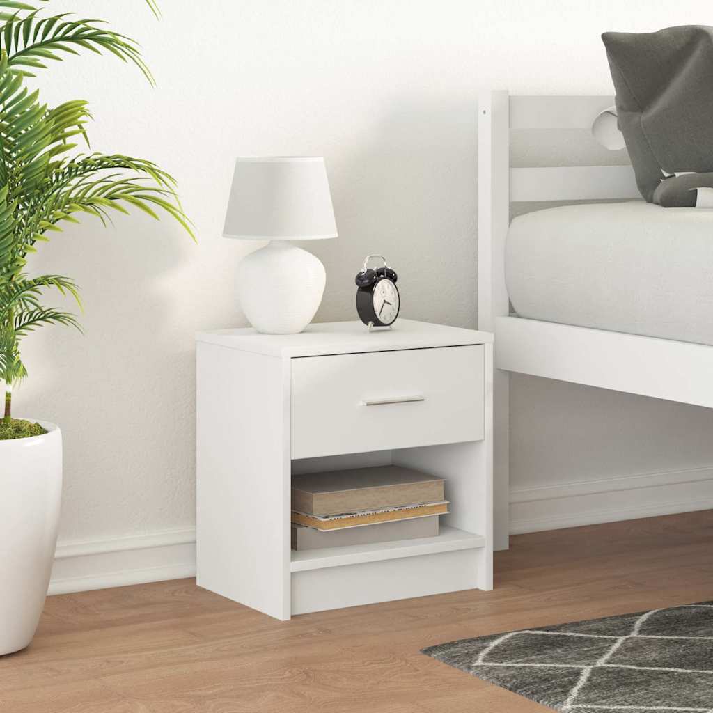 Bedside Cabinet with Drawer White 39x28x41 cm