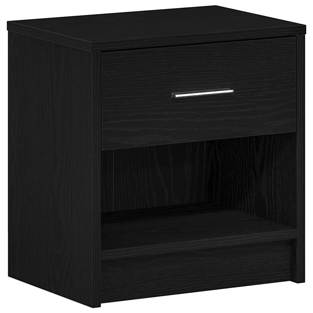 Bedside Cabinet with Drawer Black 39x28x41 cm