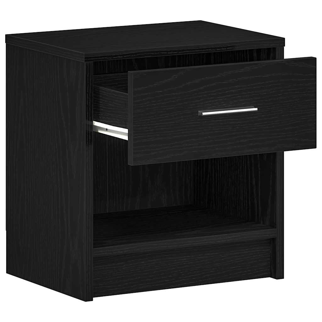 Bedside Cabinet with Drawer Black 39x28x41 cm
