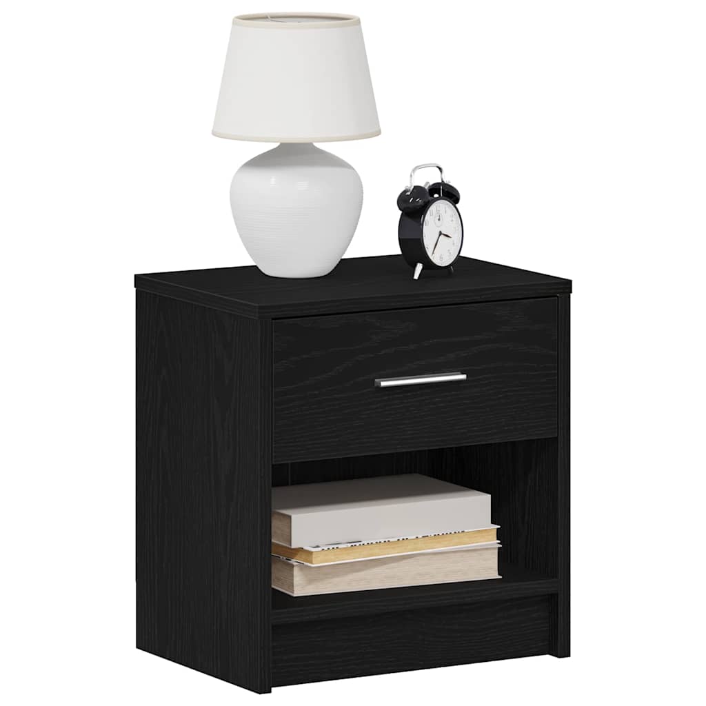 Bedside Cabinet with Drawer Black 39x28x41 cm