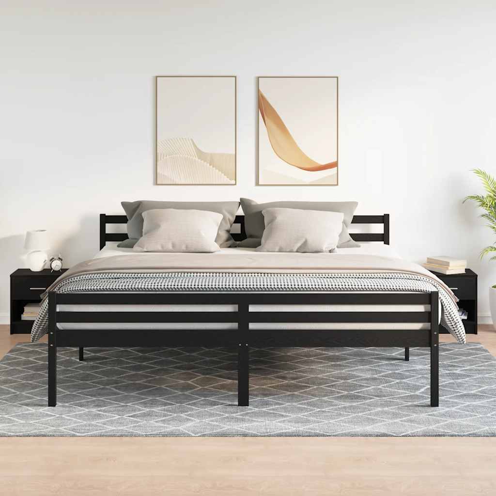 Bedside Cabinets 2 pcs with Drawer Black 39x28x41 cm