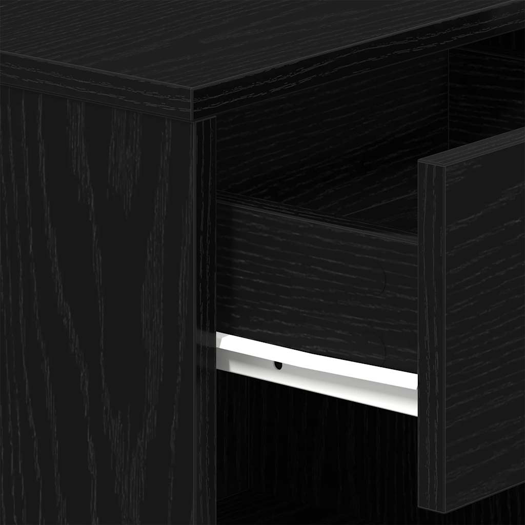 Bedside Cabinets 2 pcs with Drawer Black 39x28x41 cm