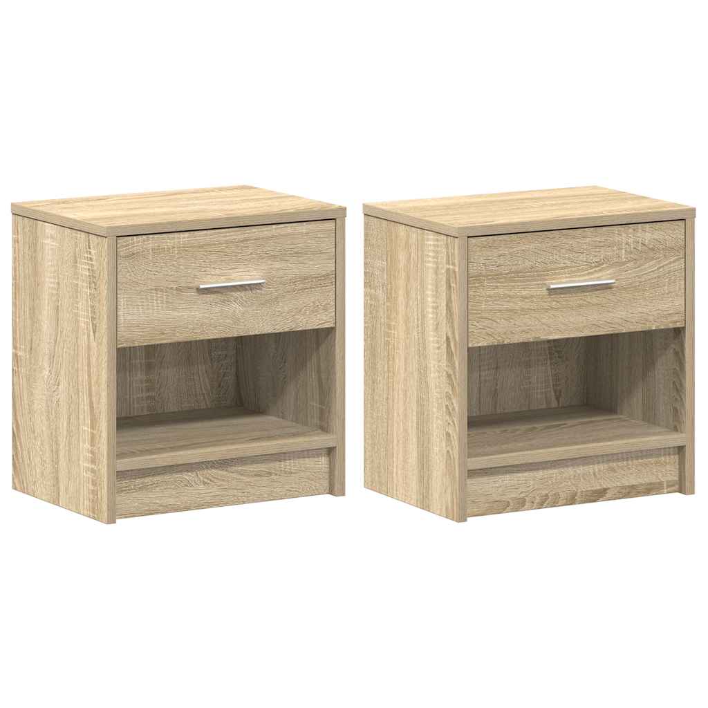 Bedside Cabinets 2 pcs with Drawer Sonoma Oak 39x28x41 cm