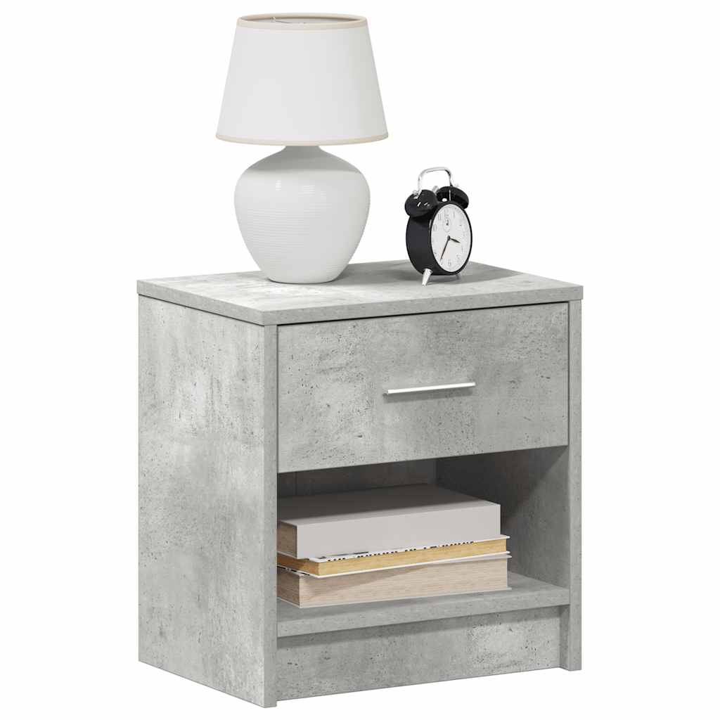Bedside Cabinets 2 pcs with Drawer Concrete Grey 39x28x41 cm