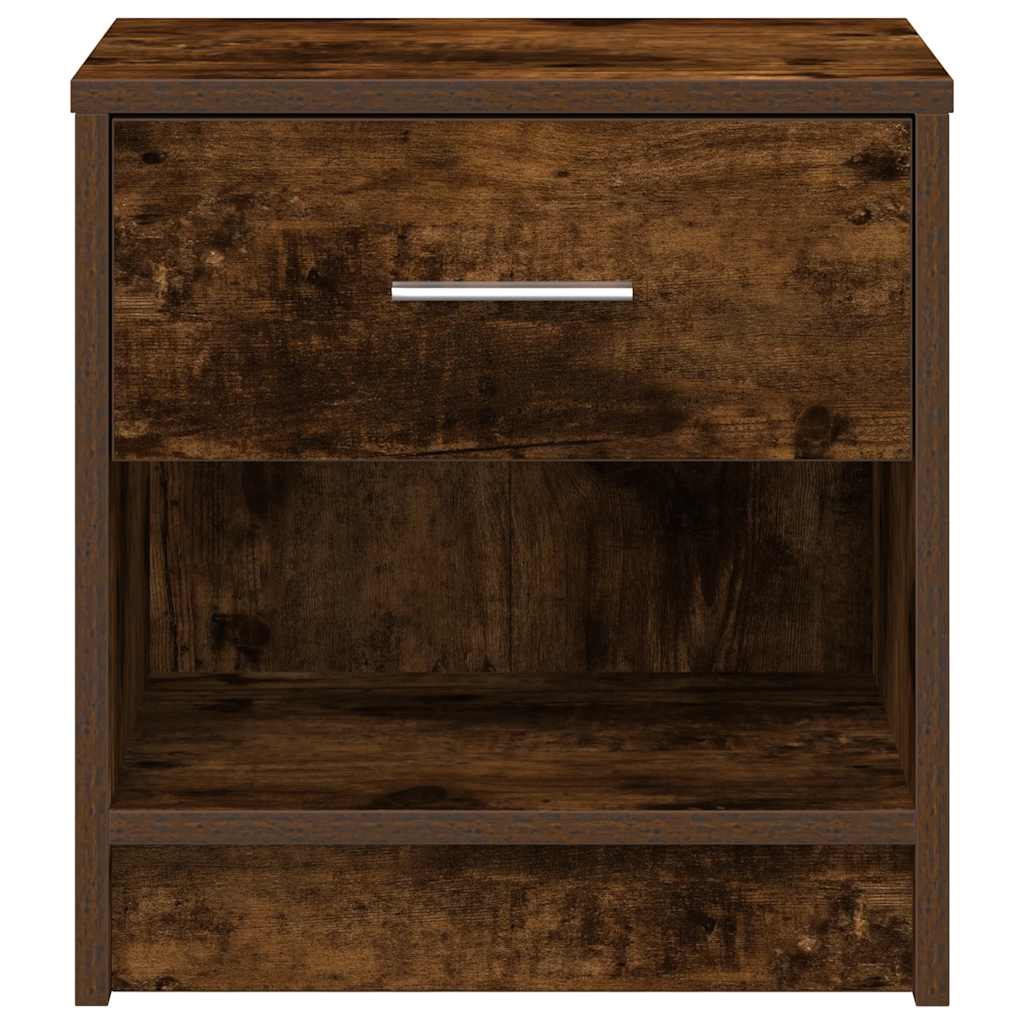 Bedside Cabinet with Drawer Smoked Oak 39x28x41 cm