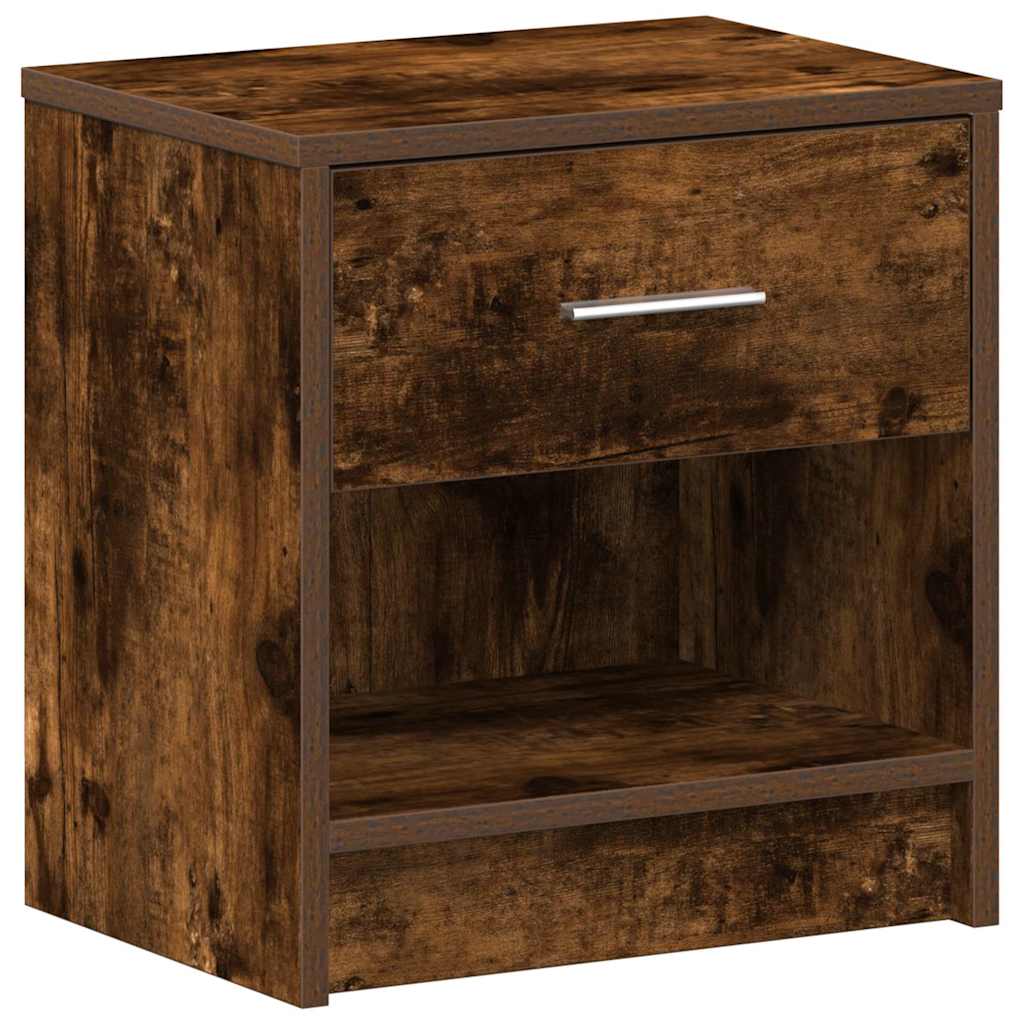 Bedside Cabinet with Drawer Smoked Oak 39x28x41 cm