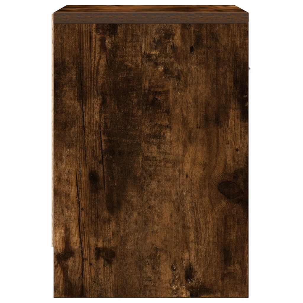 Bedside Cabinet with Drawer Smoked Oak 39x28x41 cm