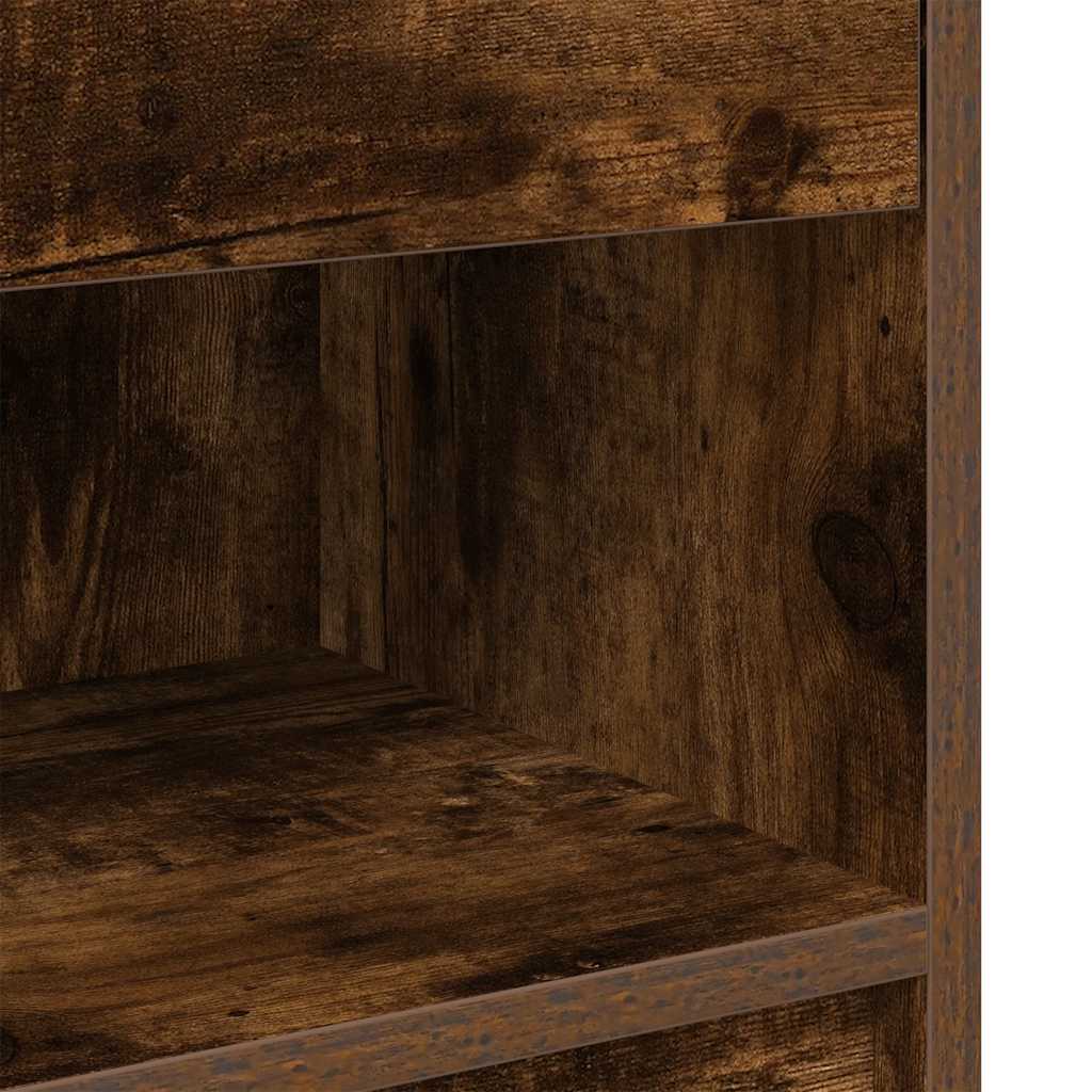 Bedside Cabinet with Drawer Smoked Oak 39x28x41 cm