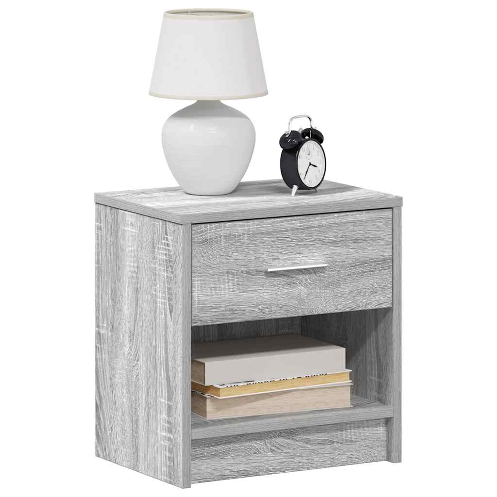 Bedside Cabinets 2 pcs with Drawer Grey Sonoma 39x28x41 cm