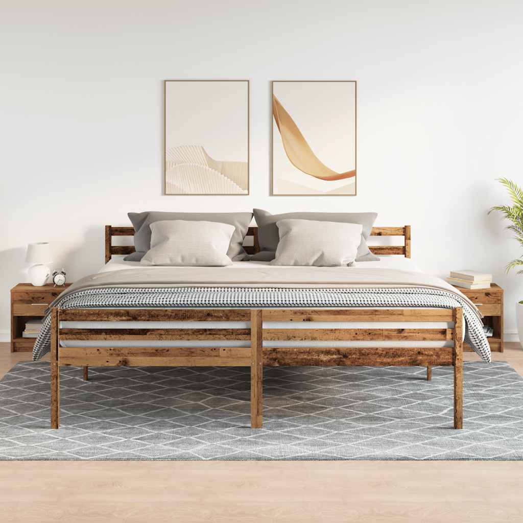 Bedside Cabinets 2 pcs with Drawer Old Wood 39x28x41 cm