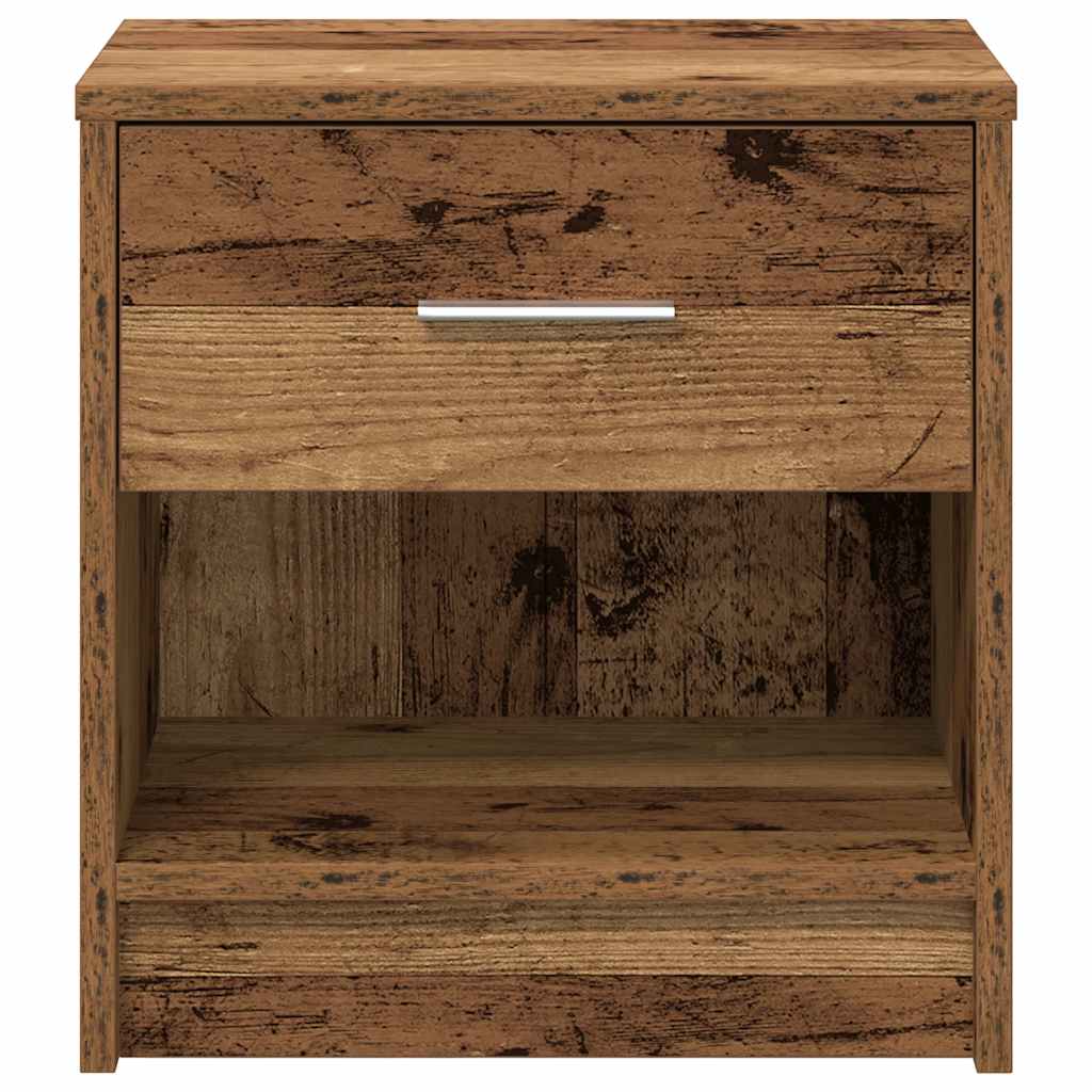 Bedside Cabinets 2 pcs with Drawer Old Wood 39x28x41 cm