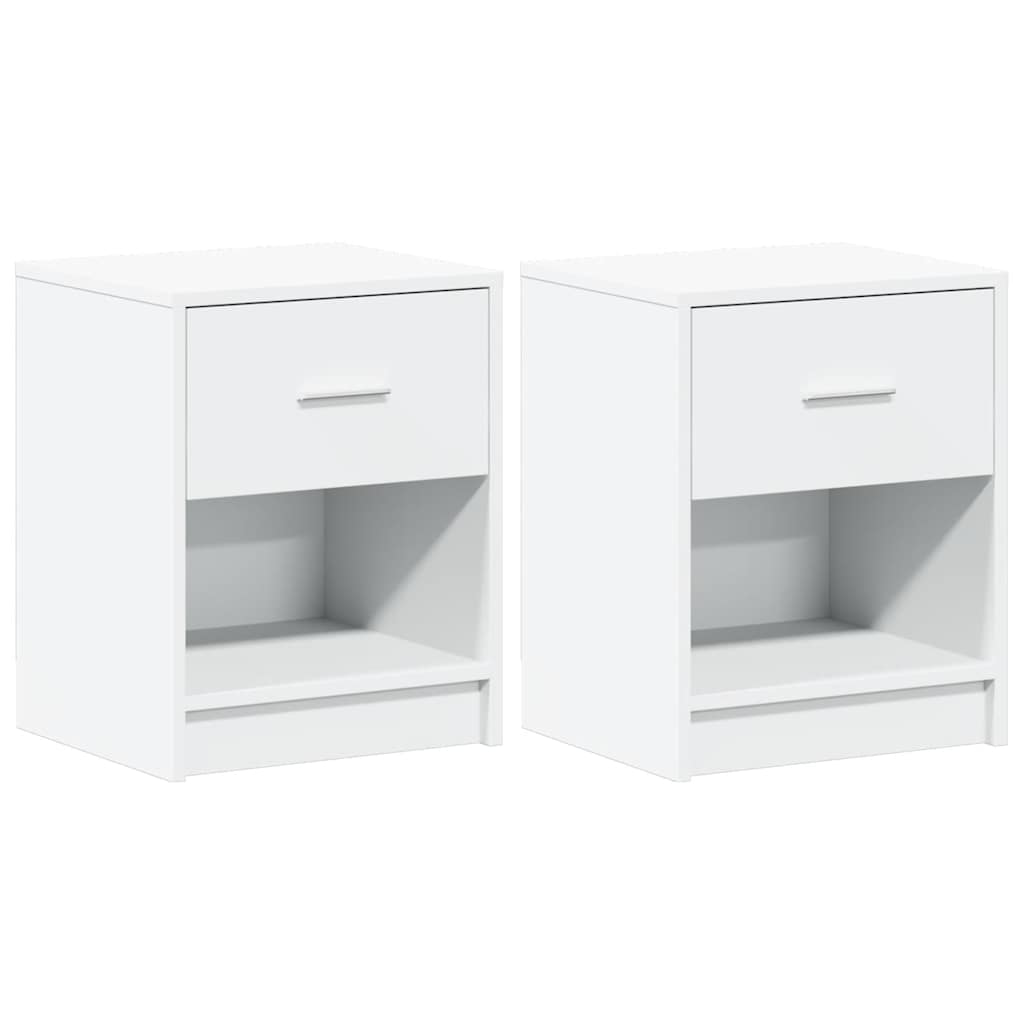 Bedside Cabinets 2 pcs with Drawer White 40x34x50 cm