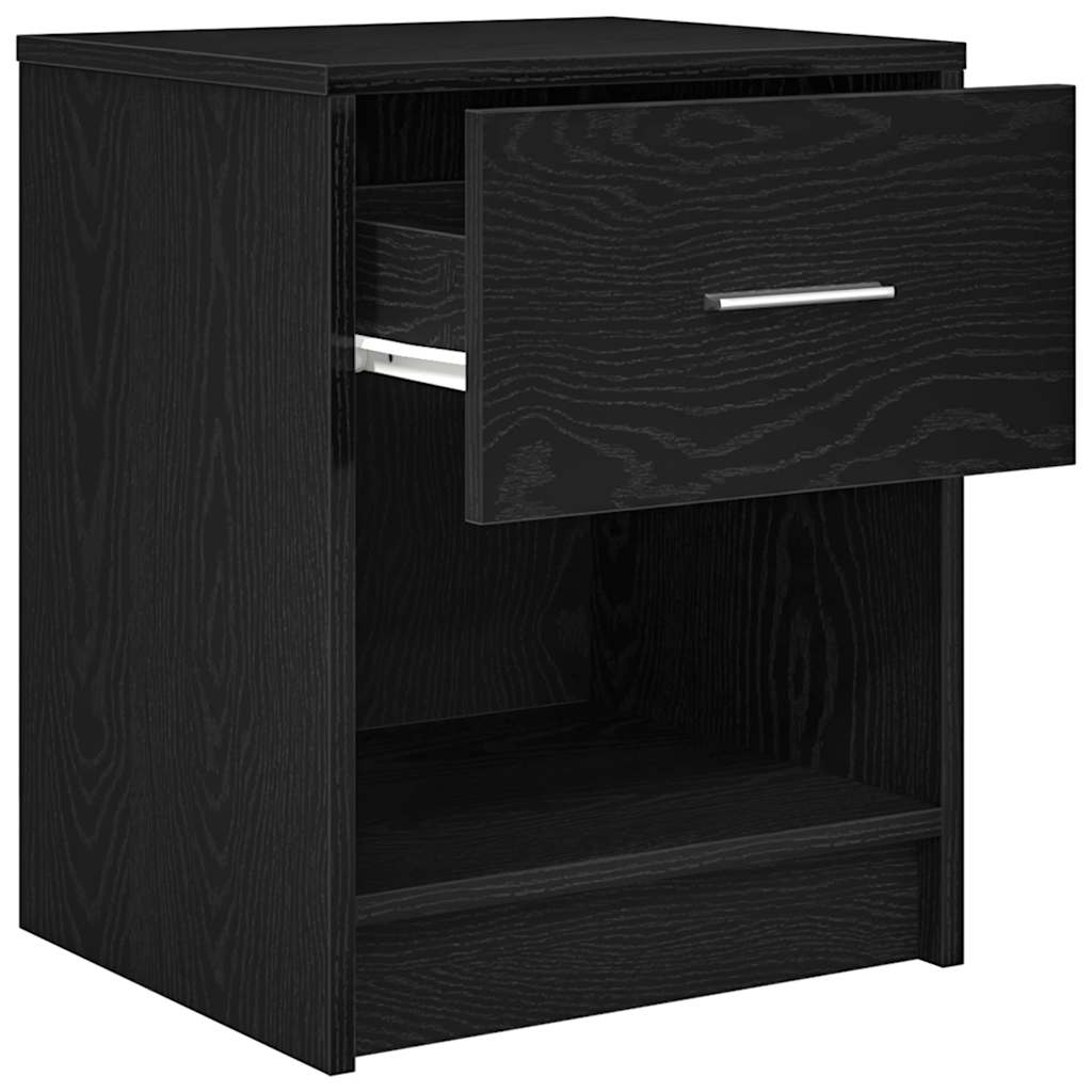 Bedside Cabinet with Drawer Black 40x34x50 cm