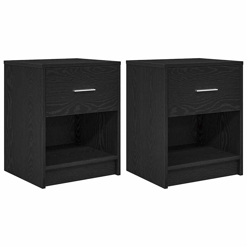 Bedside Cabinets 2 pcs with Drawer Black 40x34x50 cm