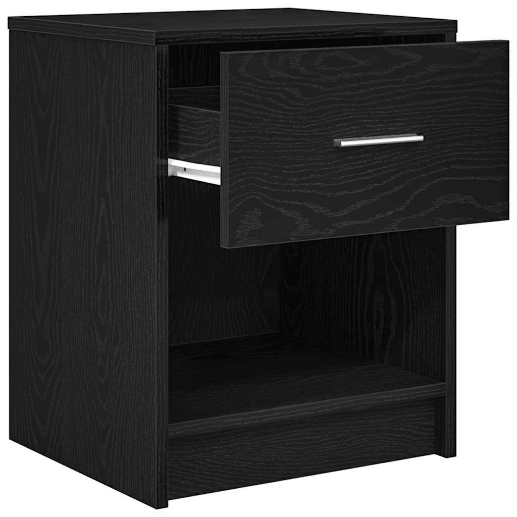 Bedside Cabinets 2 pcs with Drawer Black 40x34x50 cm