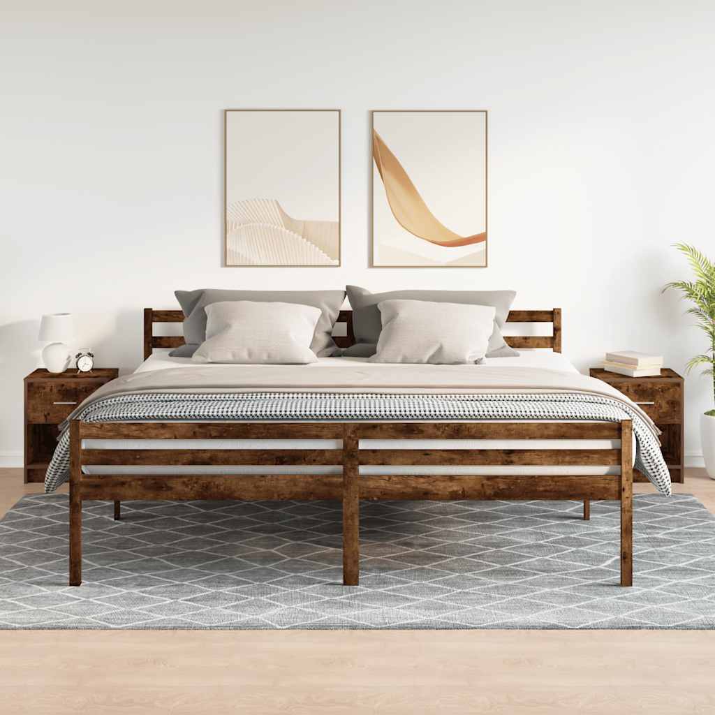 Bedside Cabinets 2 pcs with Drawer Smoked Oak 40x34x50 cm