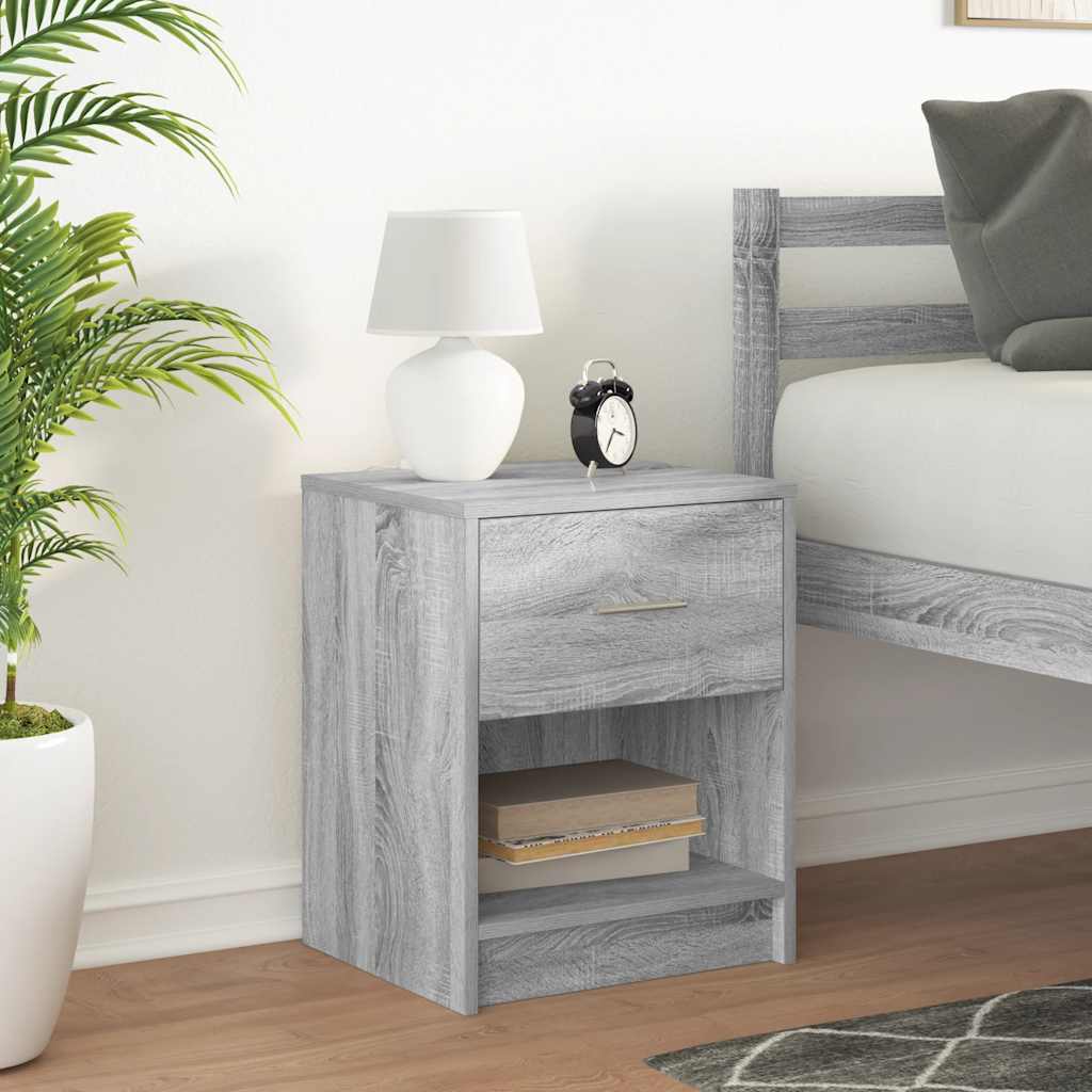 Bedside Cabinet with Drawer Grey Sonoma 40x34x50 cm