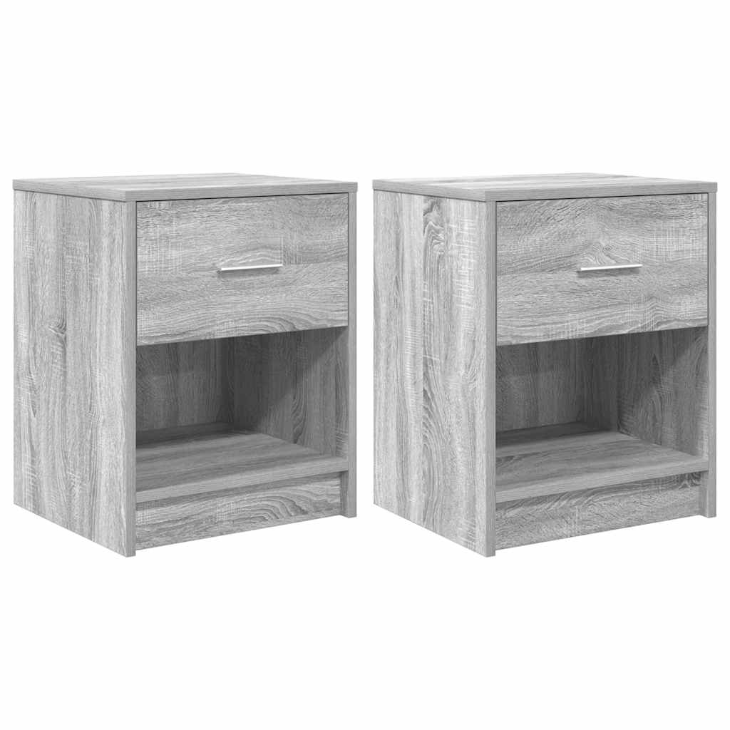 Bedside Cabinets 2 pcs with Drawer Grey Sonoma 40x34x50 cm