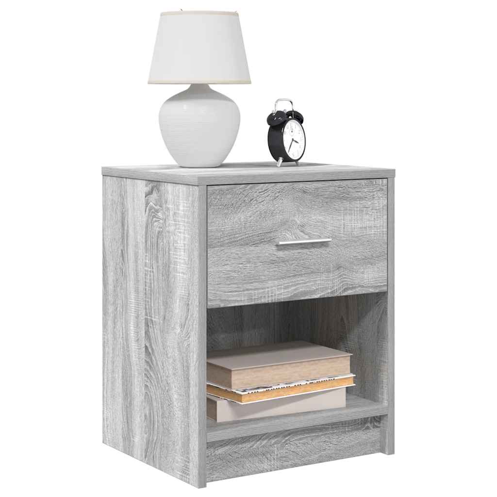 Bedside Cabinets 2 pcs with Drawer Grey Sonoma 40x34x50 cm
