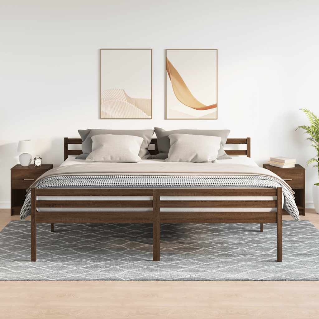 Bedside Cabinets 2 pcs with Drawer Brown Oak 40x34x50 cm