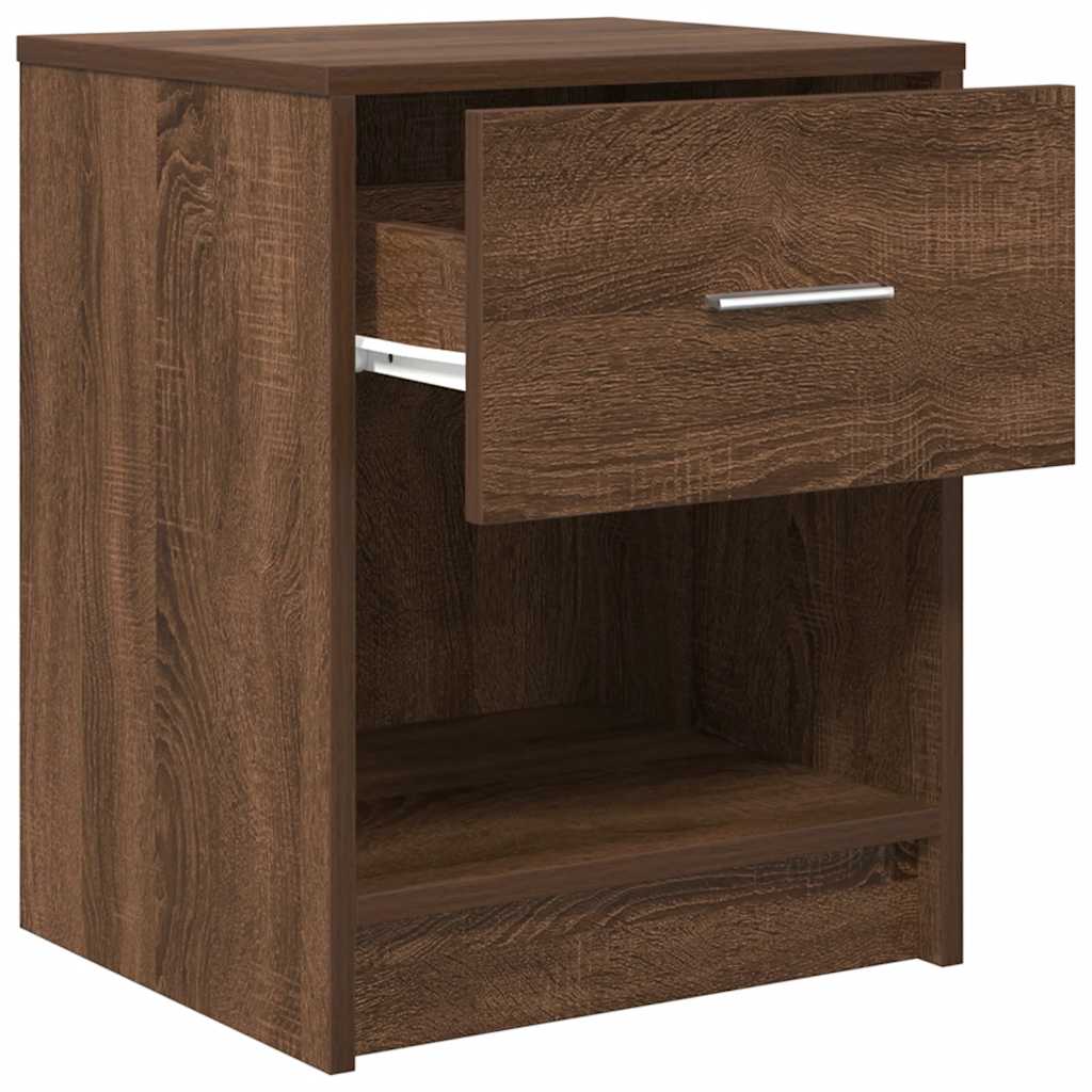 Bedside Cabinets 2 pcs with Drawer Brown Oak 40x34x50 cm