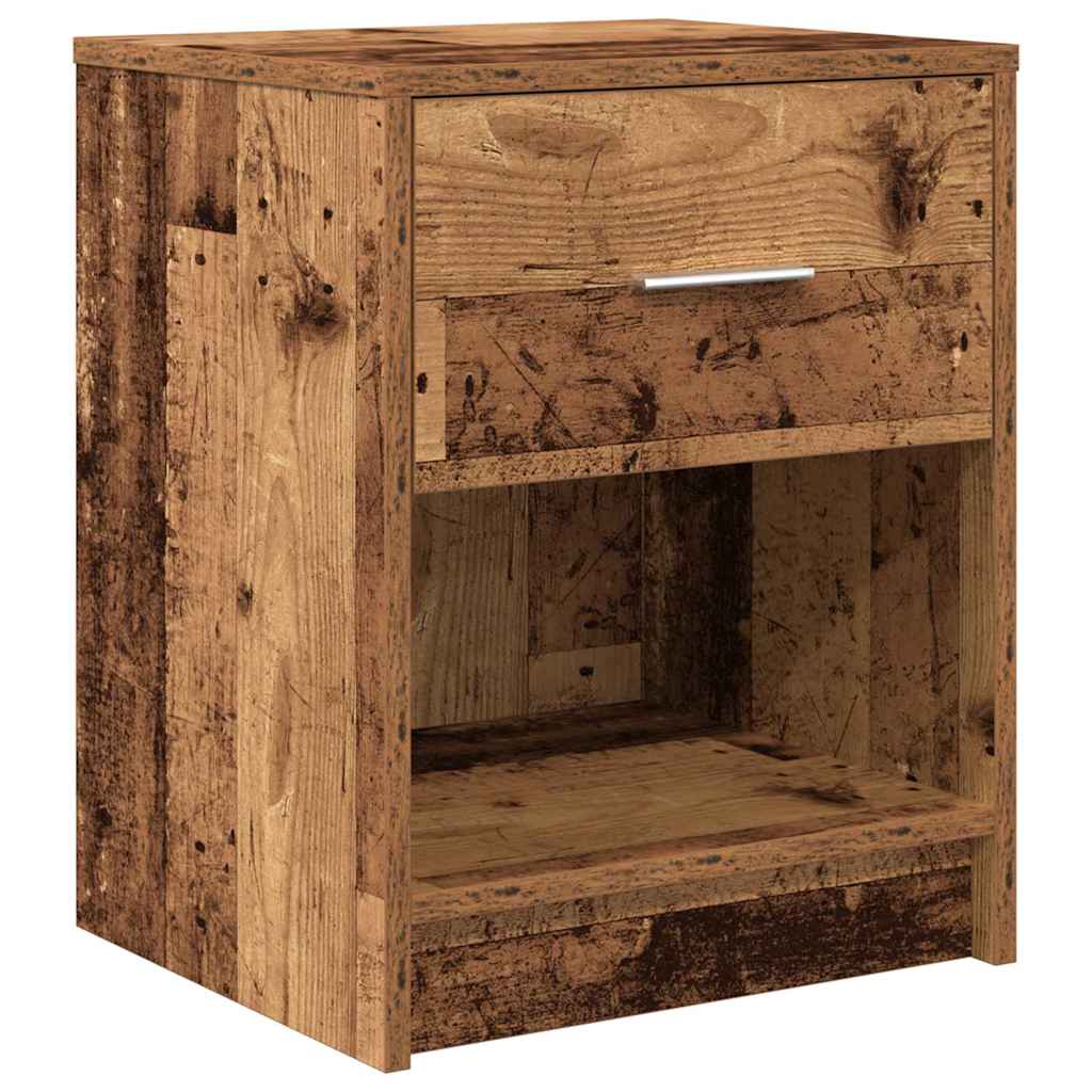Bedside Cabinet with Drawer Old Wood 40x34x50 cm