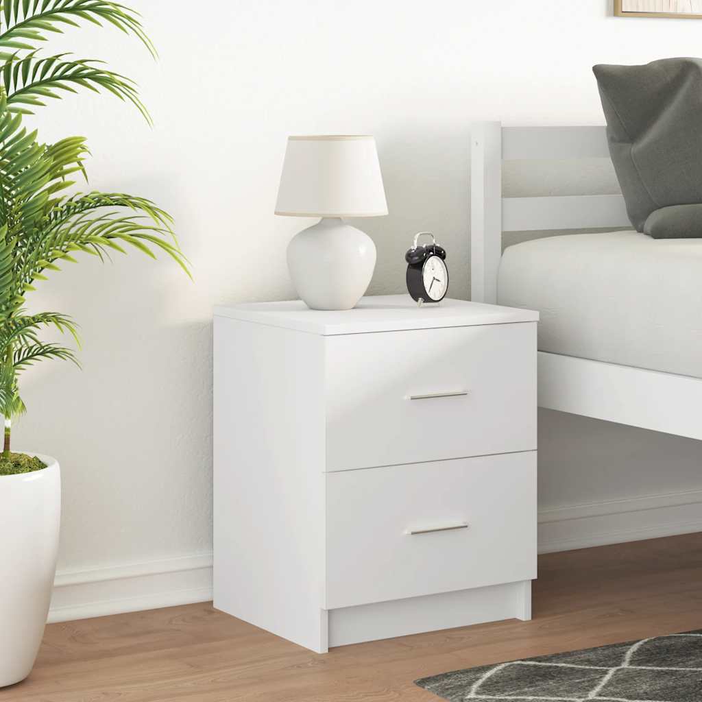Bedside Cabinet with 2 Drawers White 40x36x50 cm